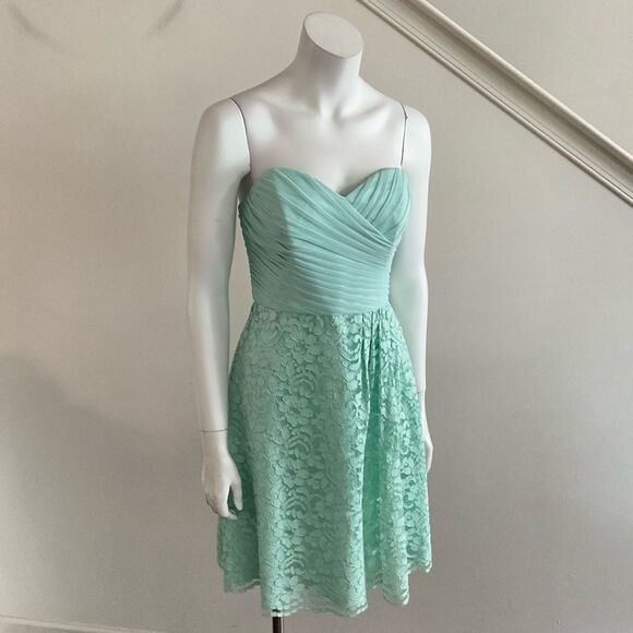mint strapless bridesmaid dress Mint Bridesmaid Dresses Short Bridesmaid Dresses Knee-Length Summer Bridesmaid  Dresses Fs005 main image 1